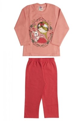 Conjunto Kids menina Silk Menina flor Salmão W KIDS Menor preço em Conjunto Kids menina Silk Menina flor Salmão W KIDS