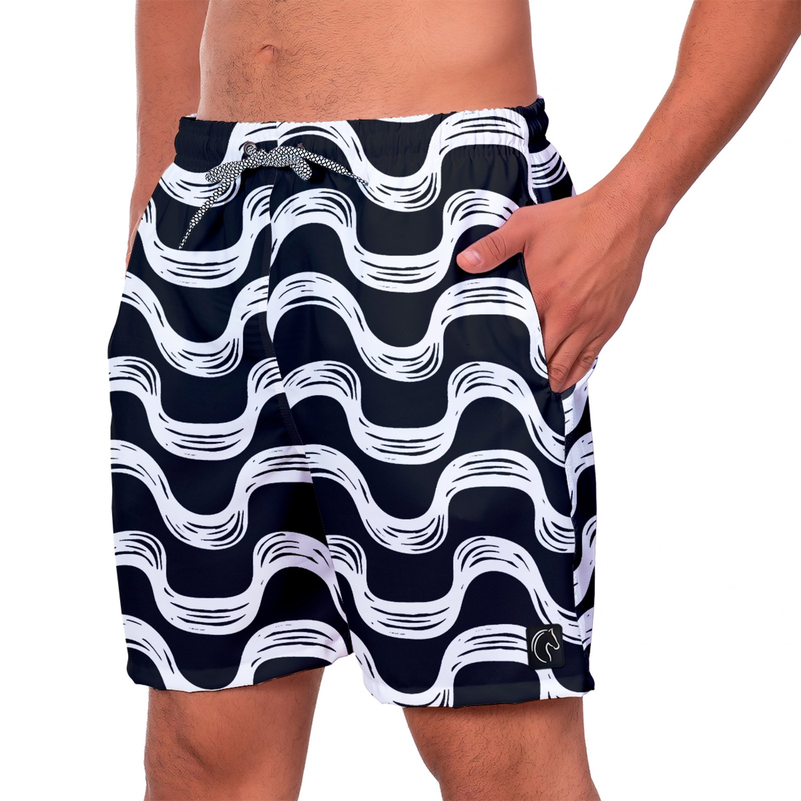 Shorts de secagem rápida, sunga masculina tipo bermuda para praia