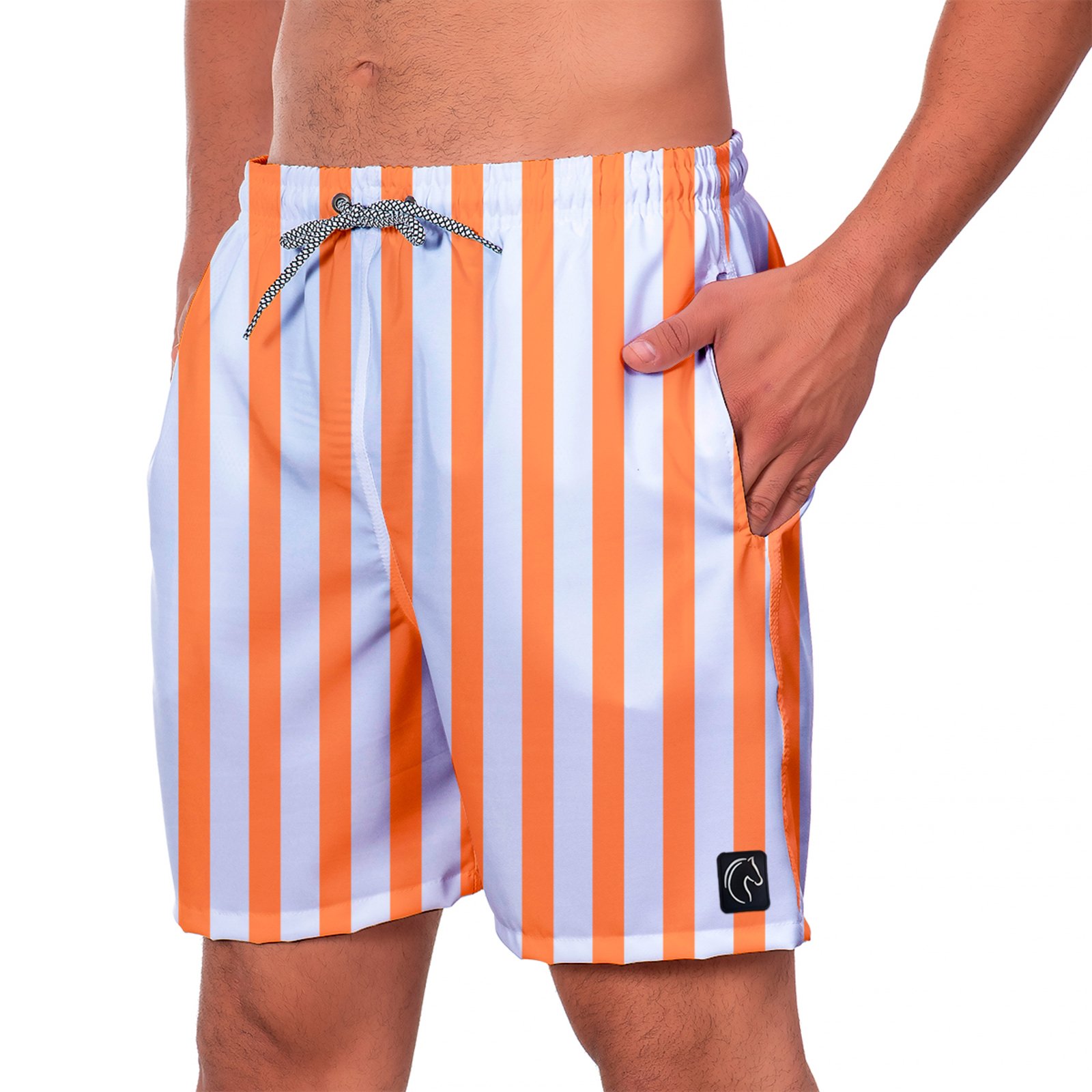 Shorts de secagem rápida, sunga masculina tipo bermuda para praia