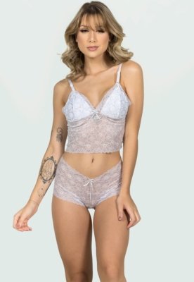 Baby Doll WLS Modas Conjunto Renda Multicolorido
