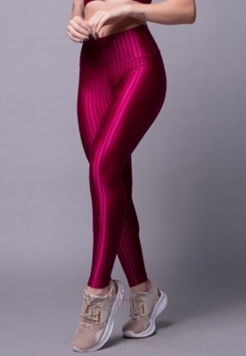 Calça Legging 3d WLS Modas New Zig Poliamida Feminina Rosa
