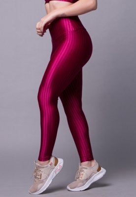 Calça Legging 3d WLS Modas New Zig Poliamida Feminina Rosa