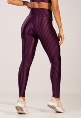 Calça Legging 3d WLS Modas New Zig Poliamida Feminina Roxo