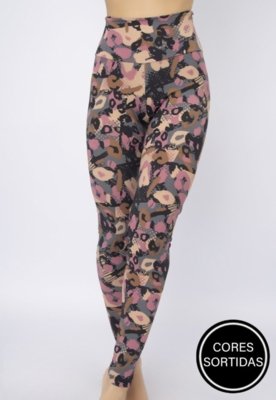 Calça Legging WLS Modas Fitness Estampada Multicolorida