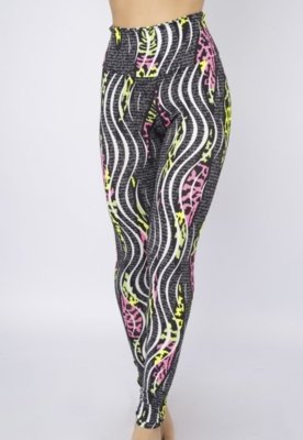 Calça Legging WLS Modas Fitness Estampada Multicolorida