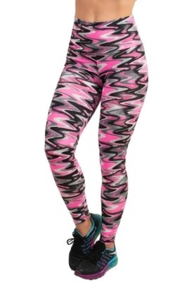 Calça Legging WLS Modas Fitness Estampada Multicolorida
