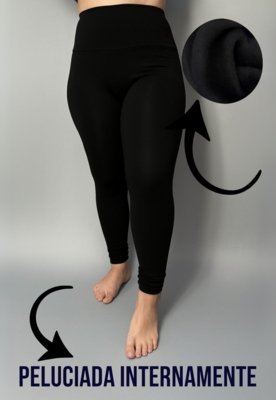 Calça Legging WLS Modas Peluciada Suplex Cós Alto Lisa Cinza