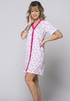 Camisola Aberta com Botão WLS Modas Pós Cirúrgica Helena Rosa