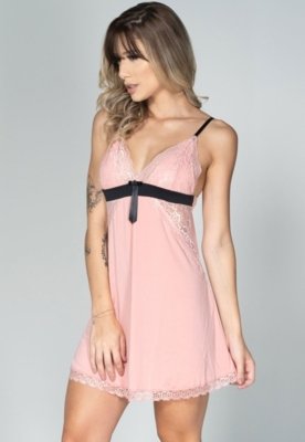 Camisola WLS Modas Lisa com Laço Isis Rosa