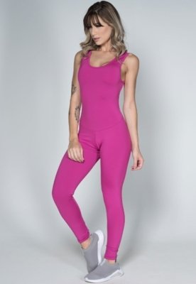Macacão Feminino WLS Modas Longo Carol Rosa