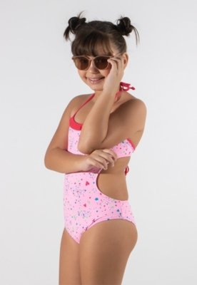 Maiô Infantil WLS Modas Estampado Vermelho