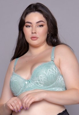 Soutien Plus Size WLS Modas com Bojo Alça Reforçada Rosa Claro