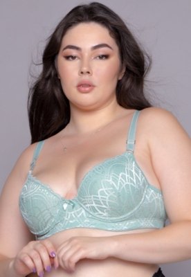 Soutien Plus Size WLS Modas com Bojo Alça Reforçada Rosa Claro