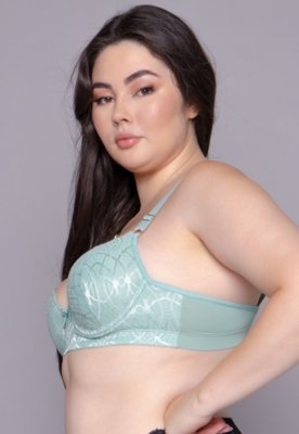 Soutien Plus Size WLS Modas com Bojo Alça Reforçada Rosa Claro
