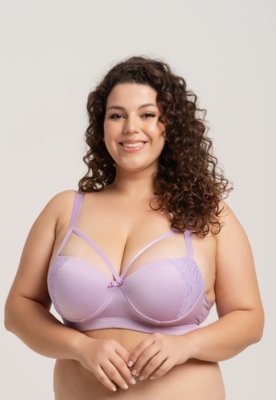 Soutien Reforçado WLS Modas com Renda e Bojo Strappy Lilás