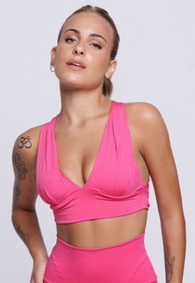Top Feminino WLS Modas Fitness com Bojo Vick Rosa