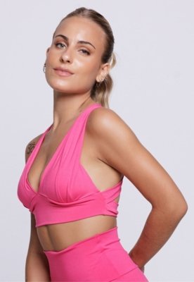 Top Feminino WLS Modas Fitness com Bojo Vick Rosa