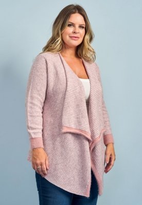 casaco de trico plus size
