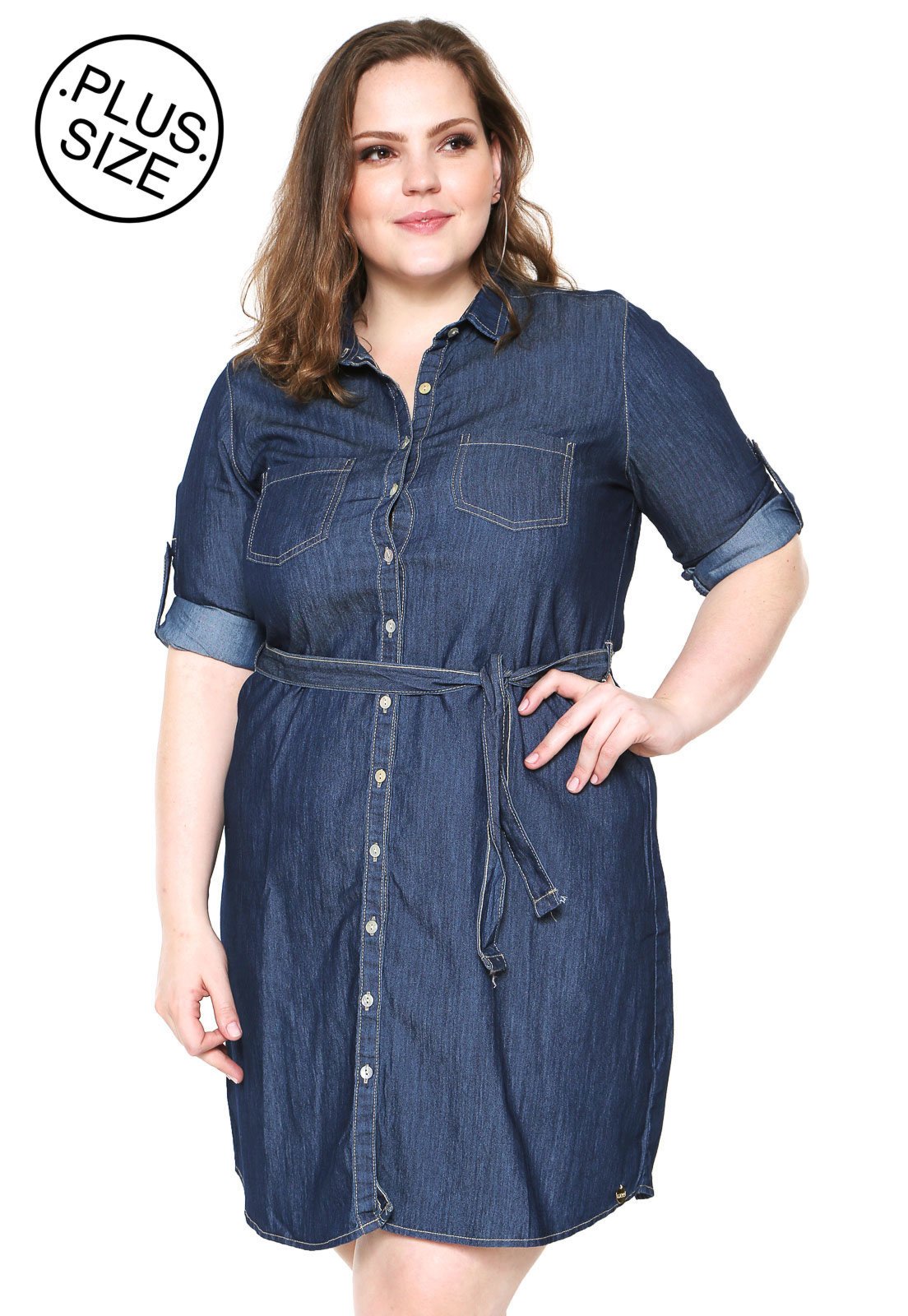 Vestido chemise jeans plus sales size