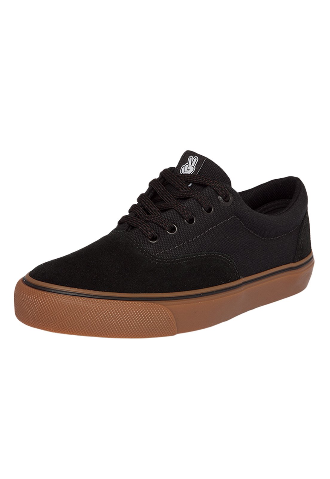 Tenis preto da sola hot sale marrom