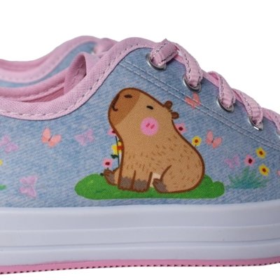 Tênis Infantil Winipeg Capivaras Azul Claro/Rosa