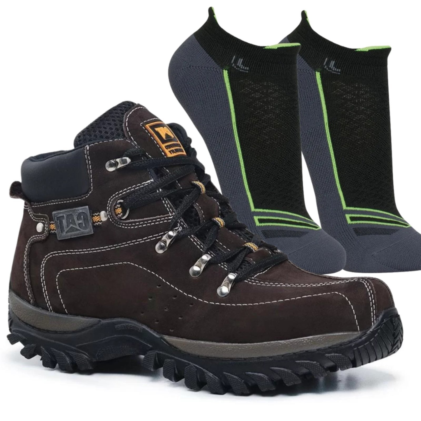 Bota Original Caterpillar Masculina Confortável Couro palmilha a