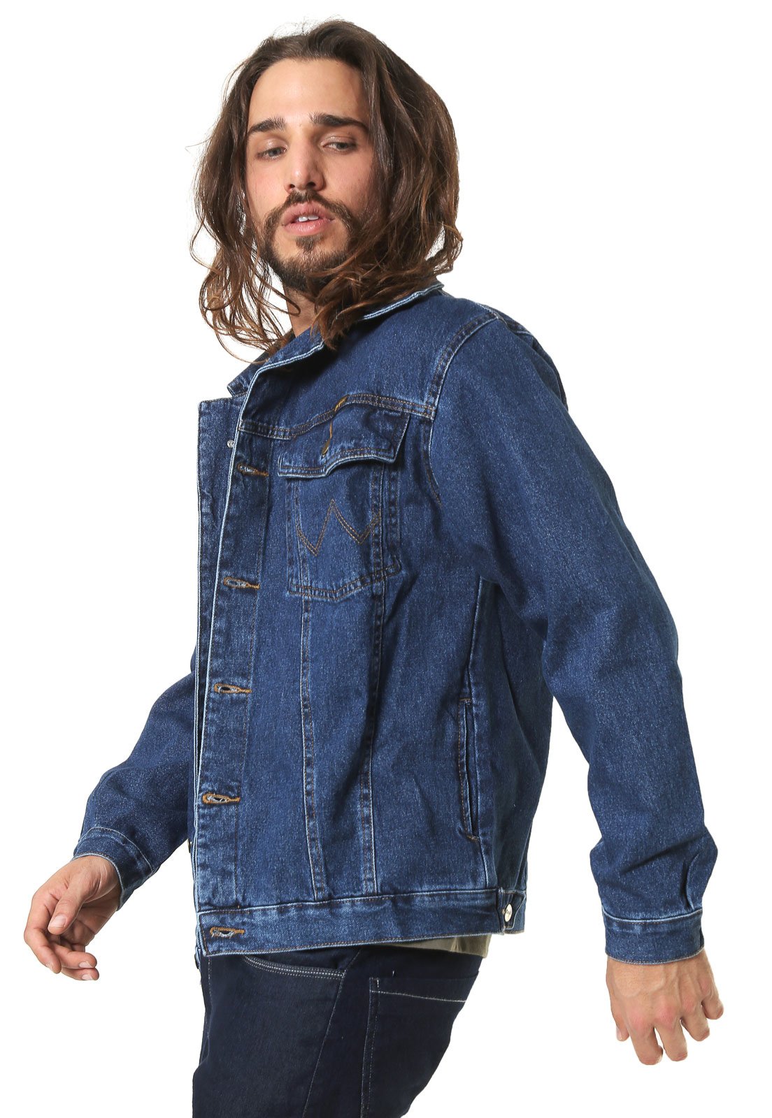 jaqueta jeans forrada wrangler