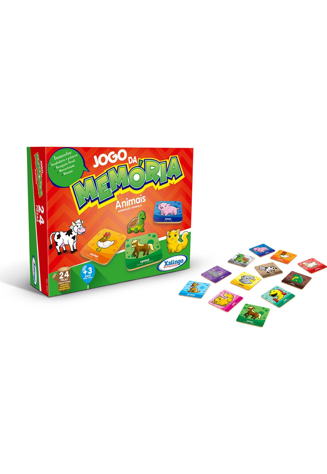 Jogo Infantil Passatempo Memória das Aves Xalingo - xalingo