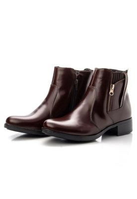 bota cano curto marron