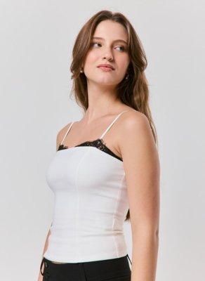 Blusa Corsetada Com Renda