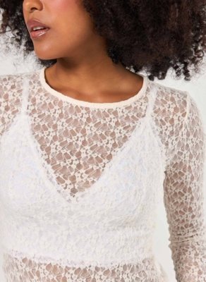 Blusa Manga Longa Rendada