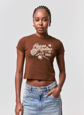 Blusa Mini Tee Marrom Rodeo