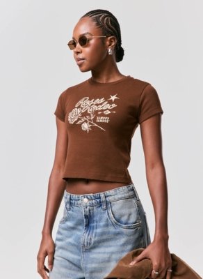 Blusa Mini Tee Marrom Rodeo
