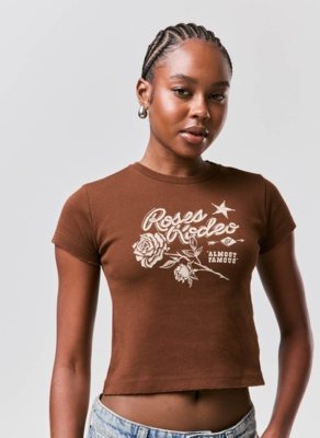 Blusa Mini Tee Marrom Rodeo