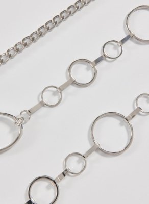 Body Chain Argolas Prateadas