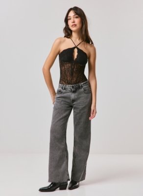 Body Halter Decote Renda