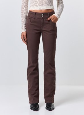 Calça Bootcut Sarja Marrom