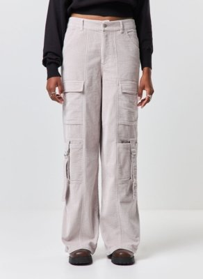 Calça Cargo Wide Leg Cotelê