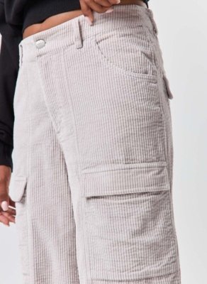Calça Cargo Wide Leg Cotelê