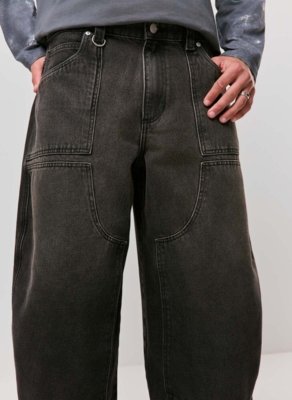 Calça Jeans Barrel Recortes