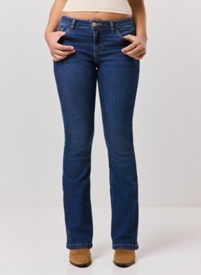 Calça Jeans Bootcut Com Bordado