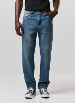 Calça Jeans Reta Em Jeans Circular