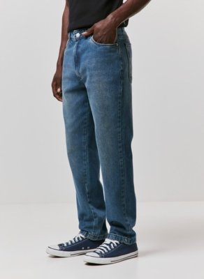 Calça Jeans Reta Em Jeans Circular