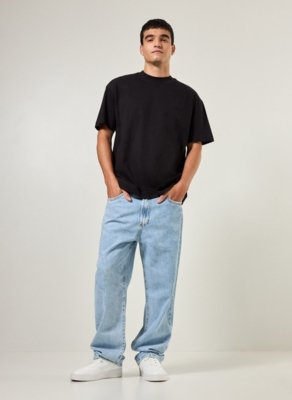 Calça Reta Jeans Claro