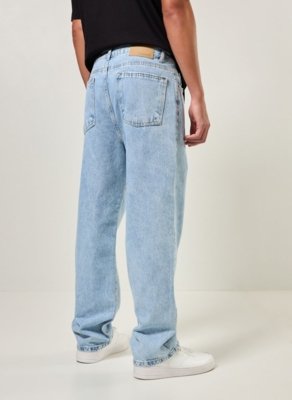 Calça Reta Jeans Claro
