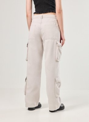 Calça Sarja Cargo Wide Leg