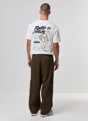 Calça Sarja Oversized Cargo Elástico