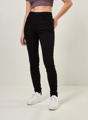 Calça Skinny Em Sarja Preta