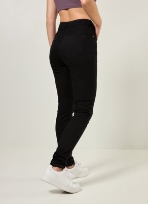 Calça Skinny Em Sarja Preta