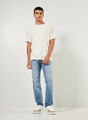 Calça Slim Em Jeans Claro